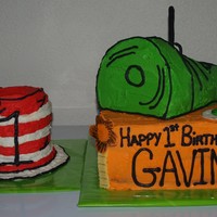 Dr Suess Cake For 1Yr Old Van covered in BC w/ fondant accents