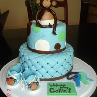 Monkey Baby Shower Cake I was inspired by yet another one of you fabulous decorators to make this cake for a good friend's baby shower. Thank you fellow CC...