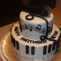 Birthday Cake Found another post of a gorgeous cake and made my own copycat version for my singer/songwriter sis. Thank you, to whoever it was I copied!...