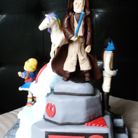 Star Wars & Rainbow Brite Cake Star Wars & Rainbow Brite theme cake for a joint birthday party. * Please see my other photos for pictures of the Rainbow Brite side.*...