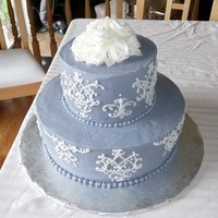 Damask Buttercream Needed a cake for my final Wilton 3 class, but had no time for the elaborate fondant project I had planned. Good ol' buttercream! I...