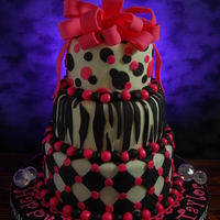 Zebra 17Th Birthday Cake Zebra birthday cake - bottom tier is chocolate cake with chocolate buttercream icing, middle tier is marble cake with buttercream icing,...