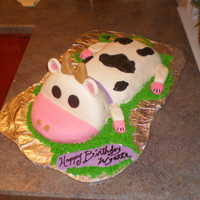Cow Laying In Pasture This is my first "3-D" cake. It was a challenge, I spent way too long on it but I was happy in the end. Thanks to RBeck80 for the...