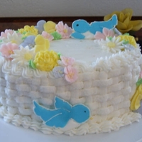 Spring Basket Of Flowers Cake Spring basket of flowers cake