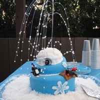 Winter Wonderland Cake for ice-skating birthday party