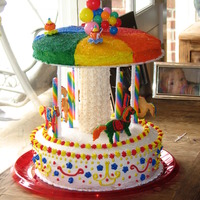 Carousel Cake Carousel cake for carnival-themed birthday party