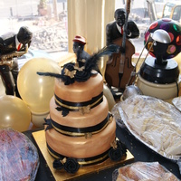 Golden Surprise this is a surprise 30th birthday cake ,each tier is a different flavour , chocolate/lemon/vanilla its my first ever tiered cake and i had...