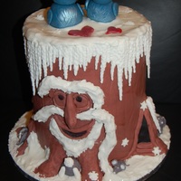 Winter Tree Stump Dummy cake.