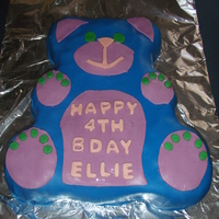 Blue Teddy Bear My daughter asked me for a blue teddy bear.... it's all fondant. A cherry lime cake flavor.