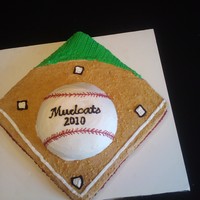 End Of Season Cake Vanilla cake w/bc. 16in cake with ball pan. GO Mudcats