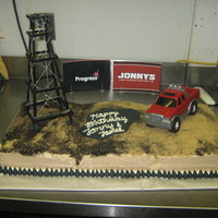 Oil Rig This was a birthday cake commission. The oil rig is wooden with silver string painted in black food coloring. In retrospect I'd either...