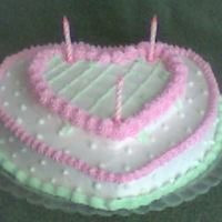 Girly Lattice Heart This cake was made for a lady who loves pink. All done in buttercream on a double layered cherry chip cake.