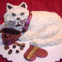 Fat Cat Valentine's Day Cake A chocolate-orange cake covered in butter cream with chocolates box, collar etc. made from modeling chocolate.
