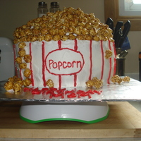 Popcorn Cake Used caramel corn on top