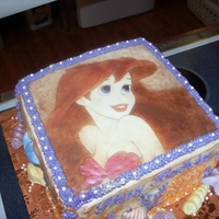 Ariel Cake computer image printed on edible paper