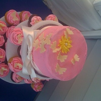 Butterflies Pink Cake chocolate cake, buttercream and modeling chocolate butterflies