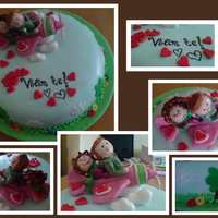 Honey And Me On A Plane :) This was my second fondant cake ever and I made it for my honey bunny :) The sign says I l love you in case you were wondering :) We are...