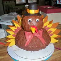Timmy The Turkey This was a cake I made for the youth Thanksgiving dinner at my church. I made the turkey out of a half ball pan. I had originally used two...