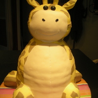 Giraffe Cake Thank you tonicake for your inspiration. My first attempt at a 3-d cake. White almond sour cream cake with vanilla Bc and MM fondant. Body...