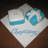 Engagement Cake Tiffany ring box with a sugar coated diamond ring.