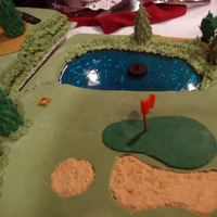 17Th Hole This is made for a Country Club with a golf course. The pond is a sugar glass with the fountain that does not work for months...it is kind...