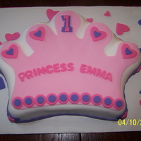 Princess 1St Birthday First birthday cake. Client wanted me to use the Wilton Crown shape cake pan. I also made cupcakes and a smash cake to match. All are...