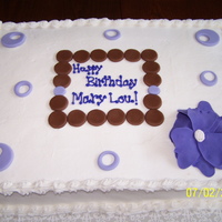 Purple Flower Sheetcake Matching sheetcake to go with the Purple Purse cake for a 50th birthday party. Thank you to holli0519 for the inspiration for this...