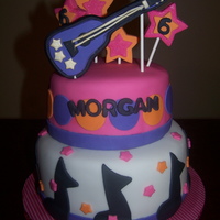 Rockstar Cake This cake was for a little girl who was having a 'Hannah Montana' themed birthday. Her mom just wanted a generic guitar/music...