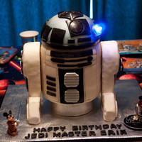 R2-D2 Cake I made this cake for my Star Wars loving nephew...he was speechless when he saw it, and for 8yrs old, that's a big deal! "Legs&...