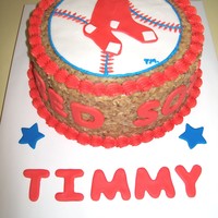 Boston Red Sox Cake this is a 10 inch german chocolate cake with the Boston Red Sox Logo.