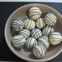 Cake Balls my first time at making cake balls. White chocolate mud cake with pistachios, covered in white chocolate. thanks for looking