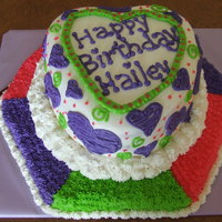 Nieces Birthday Cake One of my first layered cakes. Lots of fun color.