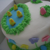 Easter Cake This was a cake I made for a friend who was having an Easter party, It is all covered in buttercream. The pond, duck, flowers and eggs are...