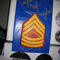 Husbands Promotion Cake My husband got promoted to MSGT or E8 in the USMC. I made this cake for his promotion ceremony. This is the chevron that would go on his...
