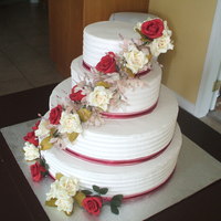 Burgundy And Ivory Wedding Cake 