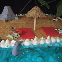 Mayan Riviera Bridal Shower Cake Made for my niece who was going to the Riviera Maya for her honeymoon. Kahlua mudslide cake with buttercream icing. Mayan temple, dolphin,...