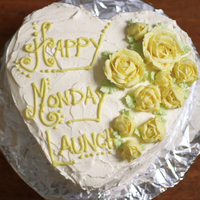 Happy Monday Cake! Made this double dark chocolate cake for my boyfriends office. Loved it!