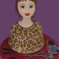 Hair Salon Cake made for a Hair Salon. All in fondant