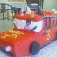 Firetruck Birthday Cake my lil guy is in love with fire trucks!! So i had to make him one for his birthday! He LOVED it!..so worth it!