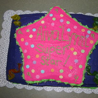 Super Star Birthday Cake I MADE THIS CAKE FOR MY DAUGHTERS 9TH BIRTHDAY DARK CHOCOLATE CAKE ON THE BOTTOM AND A BLOND CAKE ON TOP. BUTTER CREAM FROSTING AND...