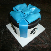 Present Box Birthday Red Velvet Cake with cream cheese frosting for a friend's parents birthday.