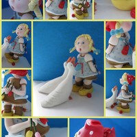 Little Farm Girl little farm girl made of fondant