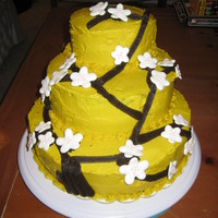 First Cherry Blossom Cake A first foray into making tiered cakes, and cherry blossom cakes, this is a chocolate cake made of 10", 8", and 5" layers. I...