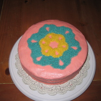 Snowflake/cut-Out Cake This was my first cake for the Wilton 1 class, when the big decorating techniques were the filling in of areas with stars. I made the...