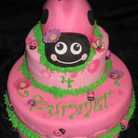 Lady Bug Cake Hand sculpted lady bug top tierhand made gumpaste buggies