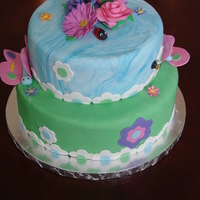 Bug & Flowers Cake I was hired to make this cake for a little girl's 2nd birthday. She loves bugs, butterflies, ladybugs, and flowers. So her mom found a...