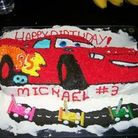 Cars -Lightening Mcqueen The cake turned out pretty good but too much red food coloring didn't taste so great. Lesson learned! My Baby boy's 3rd Birthday...