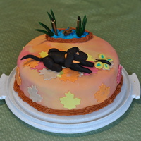 Duck Hunter! Bella playing with a butterfly instead of duck hunting.