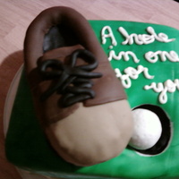 Hole In 1 Cake All MFF with chocolate mousse filling.