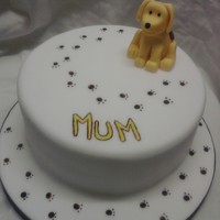 Spot The Dog Spot the dog cake for my mum. 8" lemon cake. dog is fondant and tylo. the muddy paw prints and the word mum are hand painted. TFL